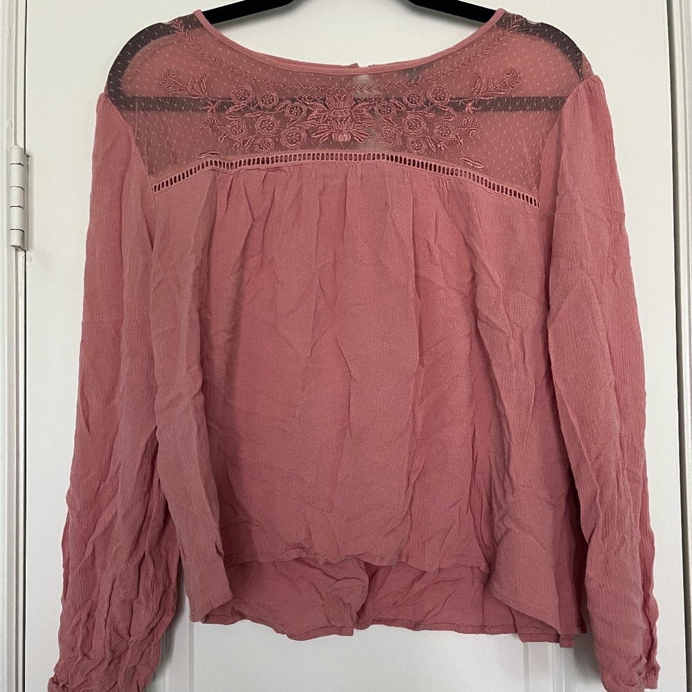 Charlotte Russe | Pink Blouse with Lace Detail
